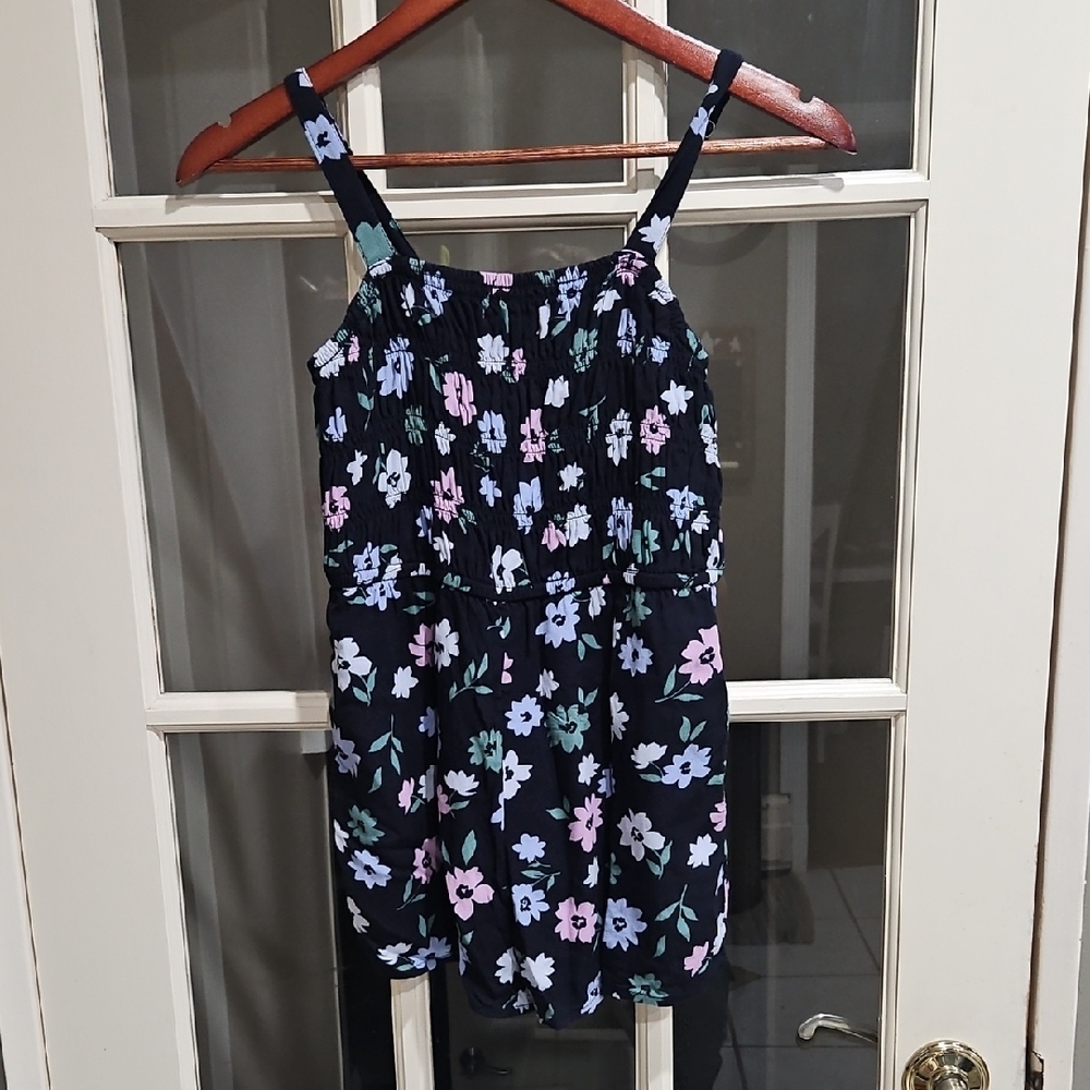 Abercrombie Kids Black Romper with Pastel Floral Pattern